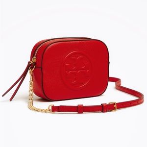 TORY BURCH Red Bombe Crossbody Camera Bag
